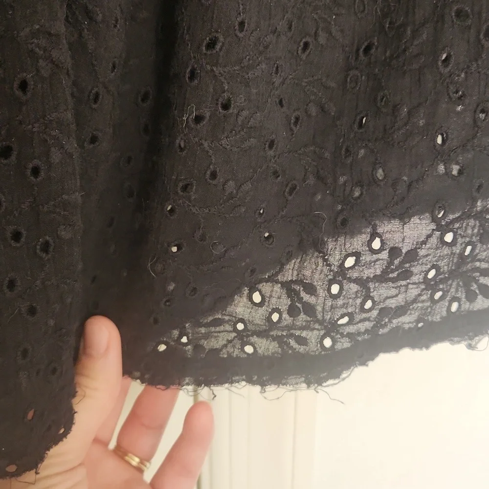 Free People Women’s Darcy Eyelet Blouse Black X-Small